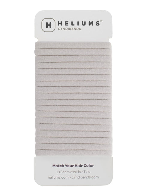 Heliums Thin Seamless Hair Ties, Ash Blonde, 6mm Nylon No Damage Ponytail Holders, 18 Pack