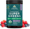 Ancient Nutrition SuperGreens Powder - Organic Berry Flavor Greens with Probiotics, 25 Servings, 6.7oz