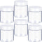 6 Pack 8 oz Plastic Pot Jars, Round Clear Leak Proof Cosmetic Container Jars with White Lids for Travel Storage, Jewelry