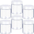 6 Pack 8 oz Plastic Pot Jars, Round Clear Leak Proof Cosmetic Container Jars with White Lids for Travel Storage, Jewelry