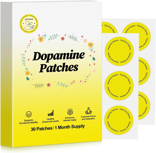 ROBAUN Dopamine Patches, Extra Strength Natural Plant-Based Formula, Non-GMO Vegan Transdermal Patches, All-Day