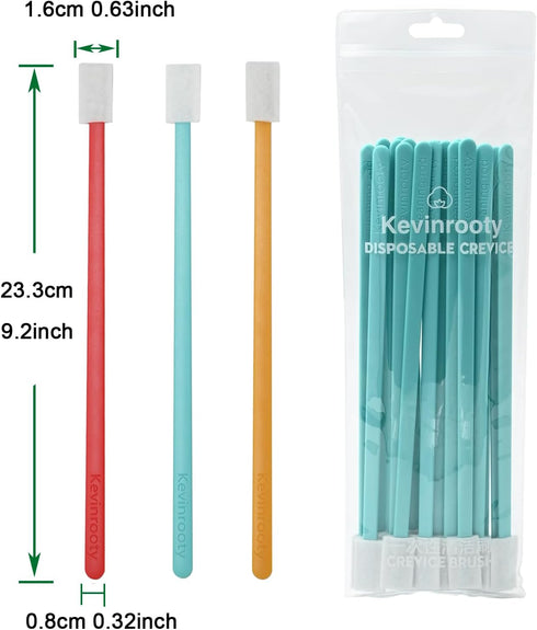 20PCS Disposable Crevice Cleaning Brush Tool Kit, Disposable Toilet Brush, Toilet Seat Cleaner Tool
