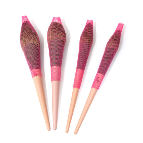 Honbay 100PCS Reusable Makeup Brush Protector Mesh Cover for Makeup Brushes, Paint Brushes, Handbag Tassels (Pink)