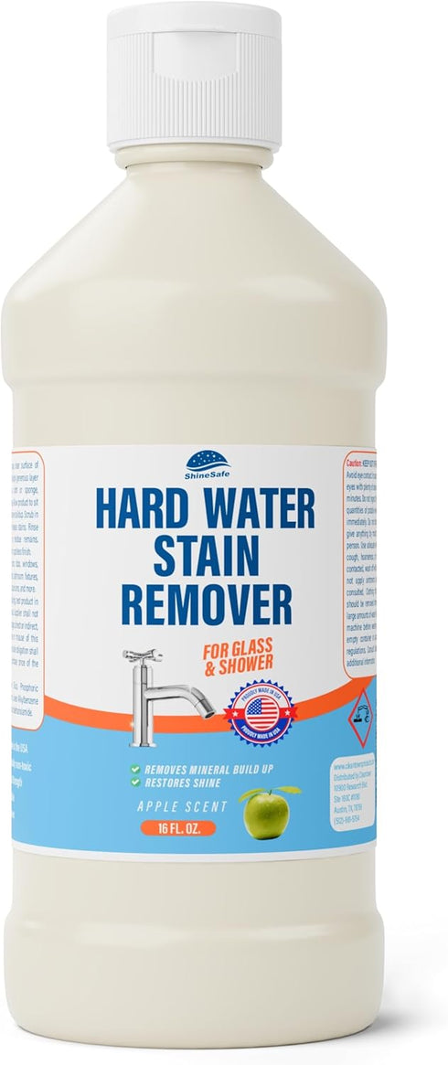ShineSafe Hard Water Stain Remover Professional-Grade Calcium Lime Rust Cleaner for Glass, Shower,