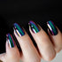 Super Holographic Blue Purple Coffin Nails - Mirror Chrome Square Ladies Fake Nails Quality Tips for Fingers