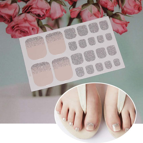 WOKOTO 6 Sheets Mermaid Design Toenail Art Polish Stickers with Nail File, Adhesive Nail Wraps Decals