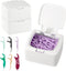 Dental Floss Picks Dispenser with Press Flip Top Cover, Compact Storage Case