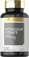 Carlyle Potassium Citrate 99mg | 200 Capsules | Gluten Free, Non-GMO Supplement