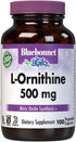 Bluebonnet Nutrition L-Ornithine 500mg, Vegan, 100 Vegetable Capsules for Healthy Protein Metabolism