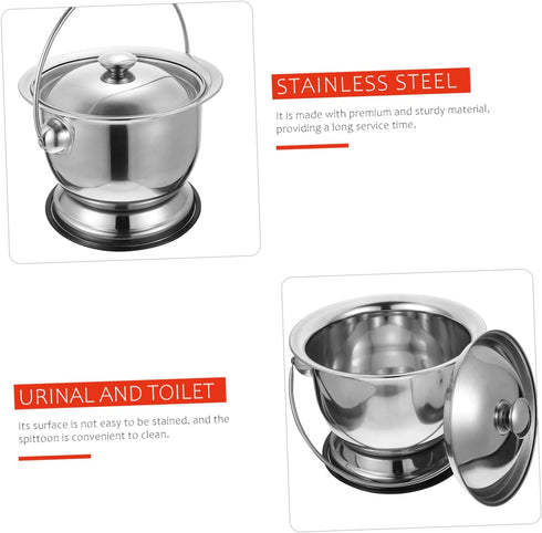 Stainless Steel Urine Bucket Male Urine Bottle Bed Pan Handheld Potty Car Urinals for Men Urinals for Women Portable