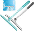 Window Squeegee, 2 Pack | Shower Squeegee for Glass Doors, Bathroom Mirror, and Tile Walls (Grey+Green)