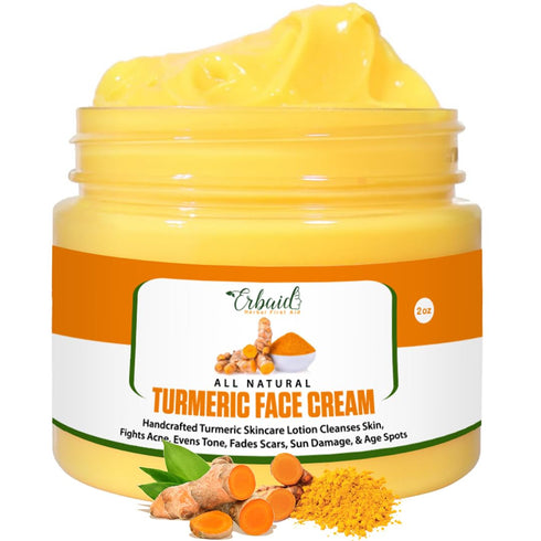 Turmeric Face Cream for Face & Body, All Natural Skin Brightening Lotion, Fades Scars and Evens Tone