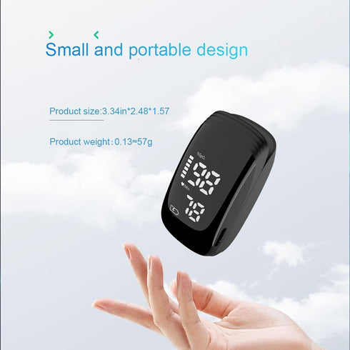 Pulse Oximeter Fingertip - Rechargeable Blood Oxygen Saturation Monitor with Accurate Fast SpO2 Reading (Black)