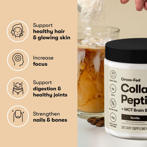 Perfect Keto Collagen Peptides Protein Powder with MCT Oil, Hydrolyzed Collagen, Gluten Free, Low Carb, Chocolate Flavor