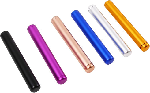 6Pack Aluminum Alloy Container, 4.33 x 0.55 x 0.55 Inches Metal Waterproof Storage, Pocket Holder Case for Traveling
