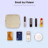 Small Makeup Bag for Purse, Mini Cosmetic Pouch for Women with Slip-in Pockets, Eco Vegan Leather, Beige