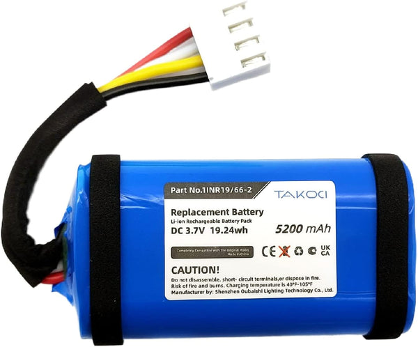 jblFLip 5 Battery Replacement for jblFLIP5WHTAM Link Portable, fits Part no JBL ID1060-B, 5200mAh