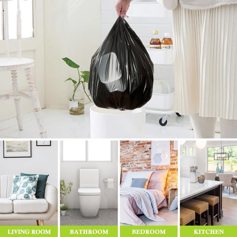 RayPard Strong Trash Bags, 8 Gallon, 120 Counts, Fit 30 Liter Kitchen Waste Basket, Black