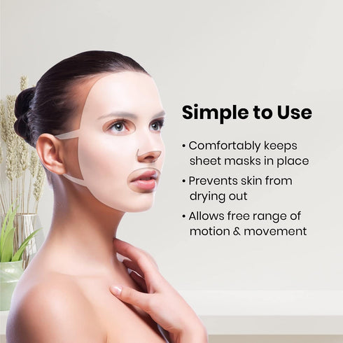 Lindo Silimask Reusable Anti-Wrinkle Silicone Face Mask Holder for Sheet Masks, 2 Pack with Travel Pouch Included
