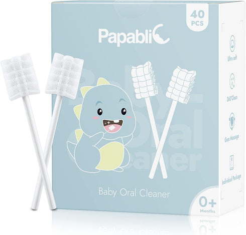 Papablic Baby Tongue Cleaner, Disposable Infant Mouth Cleaner for Newborns, Upgrade Gum Cleaner (40 Pack)