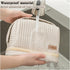 Cute Waterproof Leather Cosmetic Bag Set of 3, Travel Makeup Organizer with Handle & Zipper, Off-white Color