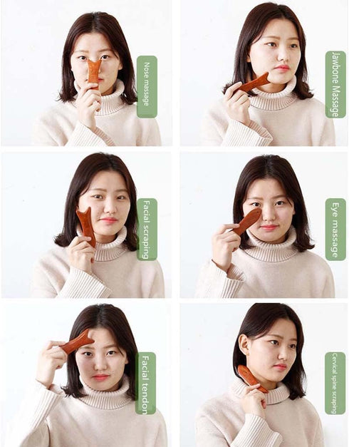 ZHAO SHOP Fish-Shaped Scraping Board | Traditional Anti-Aging Scraper| Bian Stone Gua Sha Massage Tool | Shoulder