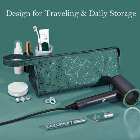 Travel Case Compatible with Dyson Airwrap & Curling Iron, Portable Carrying Waterproof Organizer for Hair Attachments, Portable Carrying Storage Case for Hair Dryer (Emerald Green)
