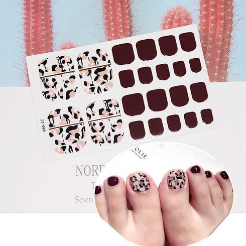 WOKOTO 6 Sheets Mermaid Design Toenail Art Polish Stickers with Nail File, Adhesive Nail Wraps Decals