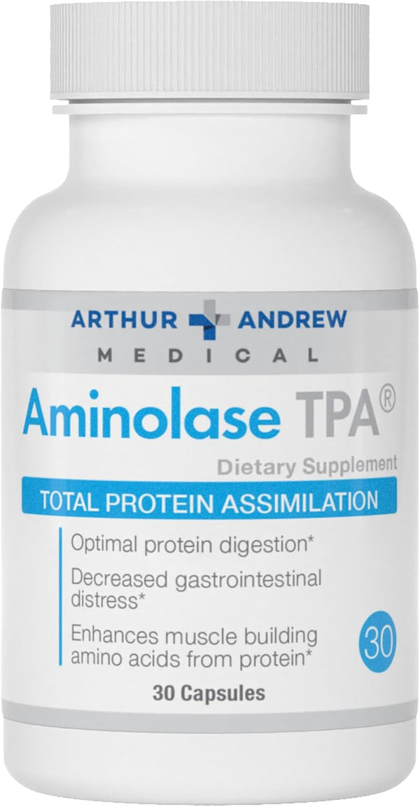 Arthur Andrew Medical Aminolase TPA, Optimal Protein Absorption, Vegan, Non-GMO, 30 Capsules