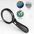 Magnifying Glass with Light, 10X Handheld Large Magnifier with 12 LED Illuminated Light for Reading, Inspection, Jewelry