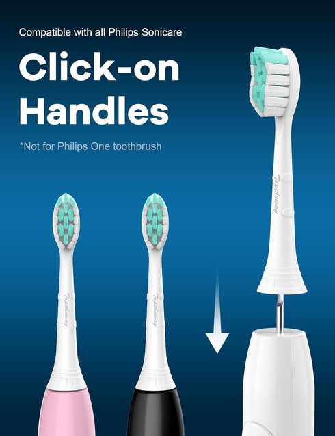 Toptheway 8 Pack Toothbrush Replacement Heads for Philips Sonicare, Compatible with ProtectiveClean C2 G2 C1 4100 5100
