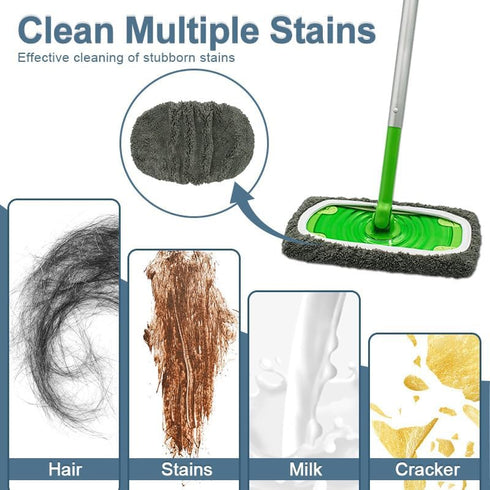 Reusable Microfiber Mop Pads Washable Wet Pads Compatible with Swiffer Sweeper Refills Pads for Wet & Dry Sweeping