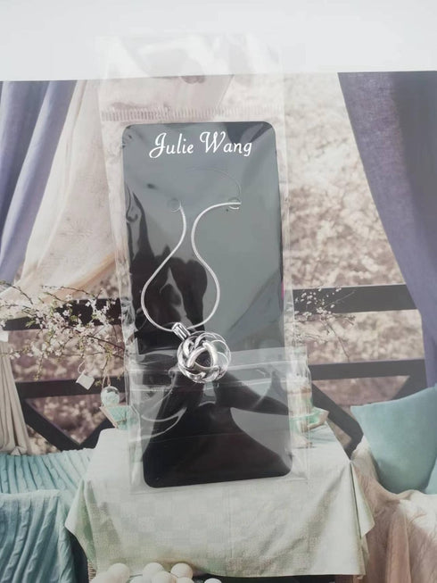 Julie Wang Lava Stone Celtic Knot Essential Oil Diffuser Necklace - Antique Silver Aromatherapy Jewelry