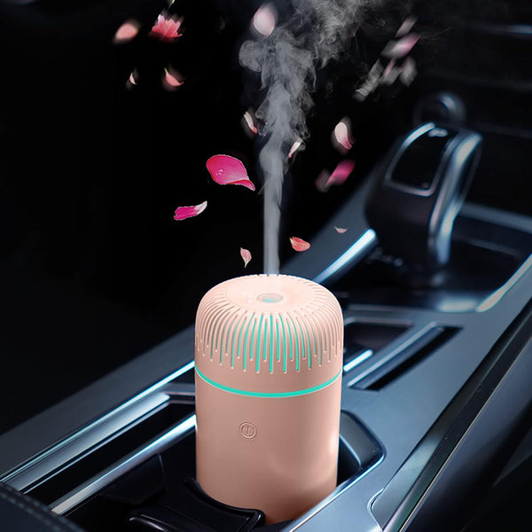 Car Diffuser Humidifier, Mini Portable Essential Oil Diffuser for Car, Home, Office, Bedroom (Pink)