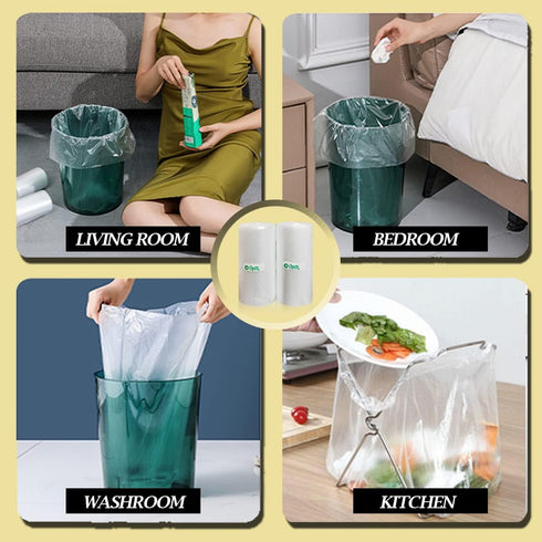 Small Trash Bags 4 Gallon, 110 Count, Clear Waste Basket Liners for Bathroom, Kitchen, Bedroom, 5 Gallon
