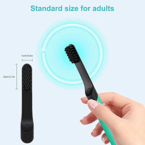 4-Count Black Electric Toothbrush Replacement Heads, Compatible with Quip, Adult Refill Brush Heads