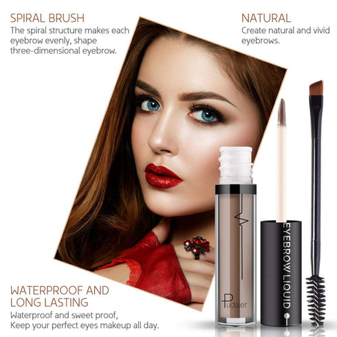 Waterproof Eyebrow Gel, Brunette Brown Tinted Mascara Makeup for Natural-Looking Brows, Long-Lasting
