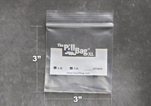 Medicine Pill Organizer with Labels for AM/PM, Resealable Disposable Pill Pouches, XL Size, 50 Count