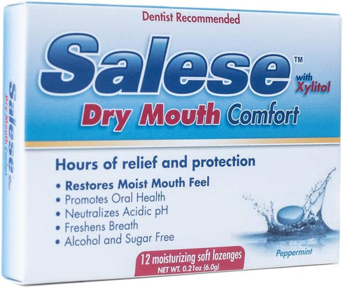 Salese Dry Mouth Relief, Xylitol, Time Release, Oral Health Lozenges, Peppermint Flavor