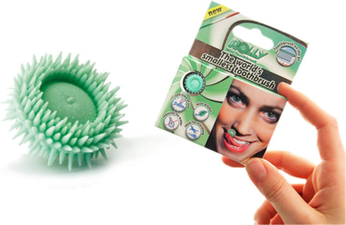 STRB 6pcs/pack Smallest toothbrush - Rolly Brush Mint Flavor Portable Disposable Mini carry Chewing type toothbrush