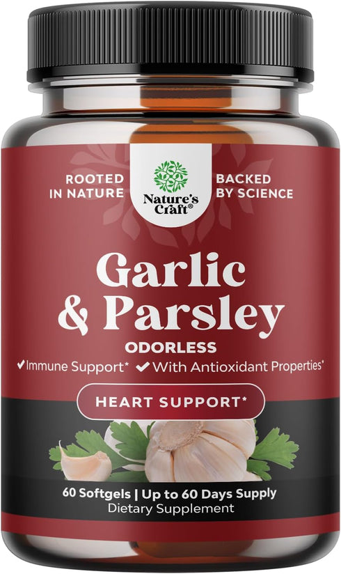 Super Concentrated Odorless Garlic Supplement - Easy to Swallow Antioxidant Pills for Immune Support