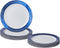 SILVER SPOONS Elegant Disposable Plates - (10 Piece) Heavy Duty Dessert Set 7.5”, Fine Dining Plastic Dishes, Blue