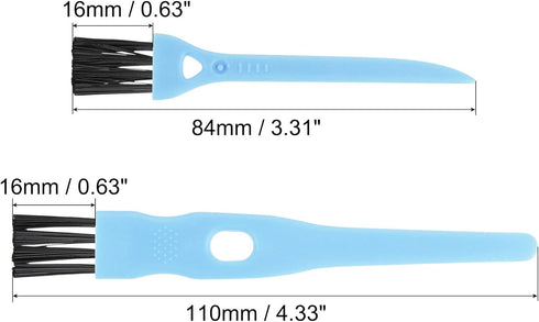 MECCANIXITY Shaver Brush Cleaning Tools with Blue Handle Black Nylon Bristles 2 Sizes for Keyboard, Window Track, Vent Outlet, Home, Office, 8 Pack by MECCANIXITY