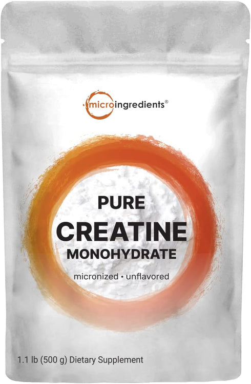 Creatine Monohydrate Powder 500 Grams, 5000mg Per Serving, Unflavored, Pure, Keto & Vegan