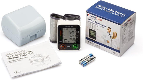 PARAMED Automatic Wrist Blood Pressure Monitor - Blood-Pressure Kit with Cuff, Irregular Heartbeat Detector
