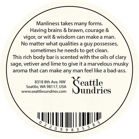 Manly Man Soap Bar, Gift for Dad - 1 (4oz) Handmade Natural Mens Bar Soap in Retro Gift Tin