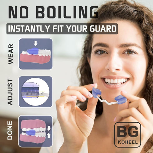 KOHEEL Mouth Guard for Teeth Grinding, Adjustable Dental Guard to Stop Bruxism, Night Guard, 2 Count, Medium