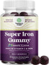 Extra Strength Iron Gummies - 45mg per Serving Chewable Iron Supplement with Vitamin C, Vegan