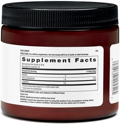 BEYOND RAW Chemistry Labs L-Arginine Powder, 30 Servings, Fuels Exercise and Supports Recovery