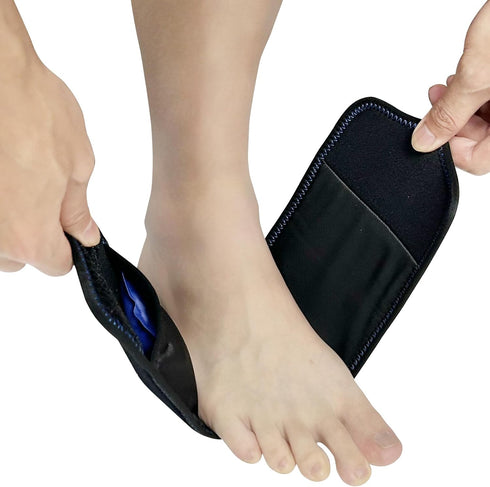 Ankle Ice Pack Wrap for Foot Pain Relief - Reusable Gel for Sprains, Muscle Pain, Bruises - Foot Ice Pack for Wrist,